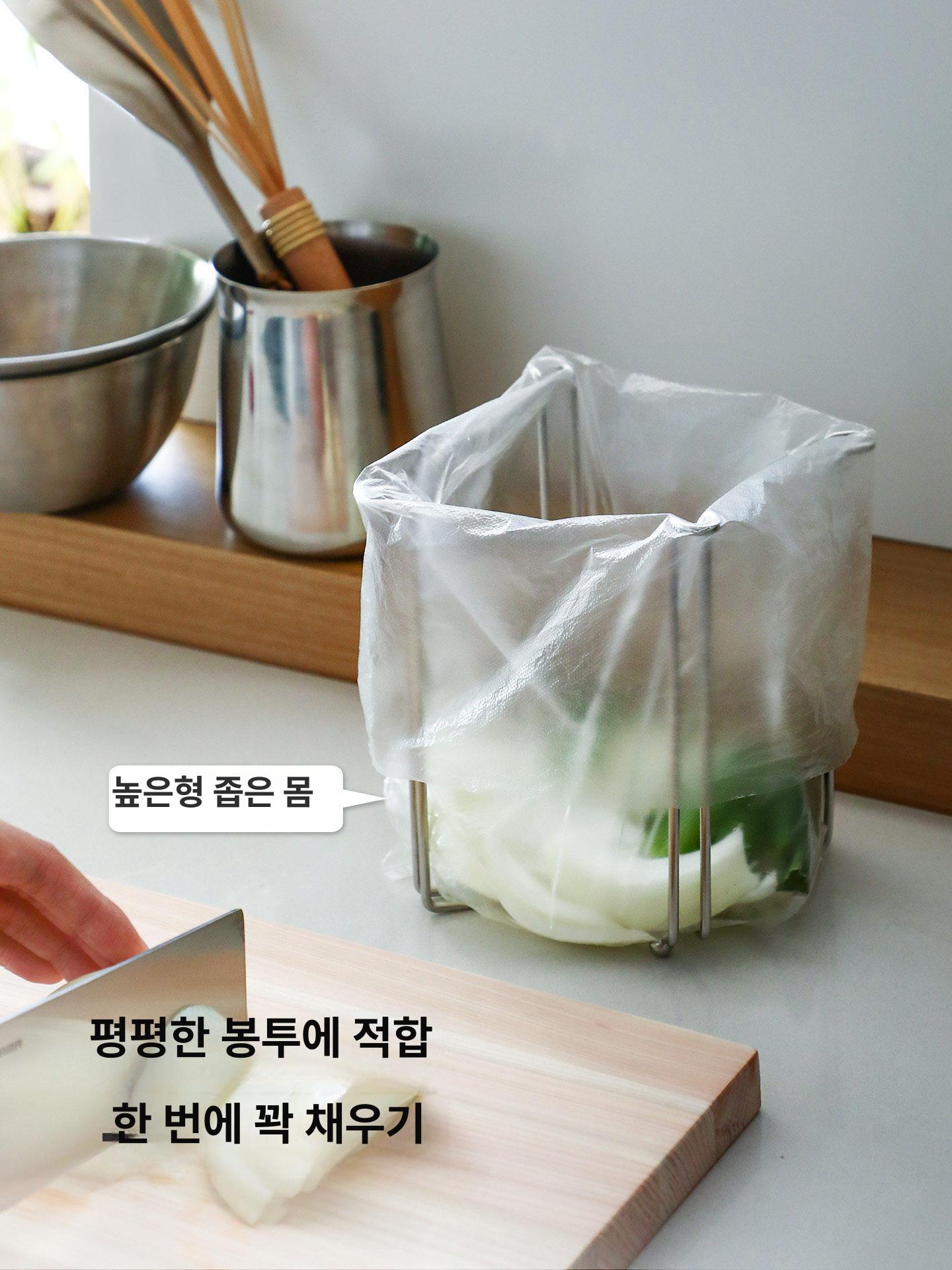 스테인리스 싱크대 수건걸이 접이식 거치대 비닐봉투 보관함 주방용품 - 상세 이미지 3