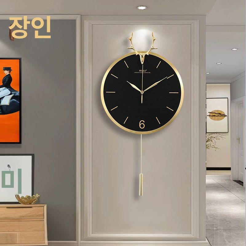 벽시계 거실 인테리어 무음 현대적 감성 북유럽풍 홈 데코 신혼집 선물용 미니 시계 - 상세 이미지 2