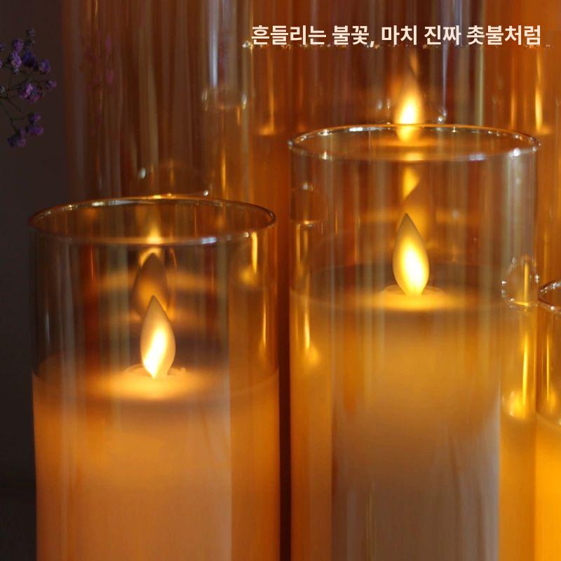 LED 촛불 충전식 파티 램프 빛 웨딩 깜박이는 무드등 전자 불꽃없는 결혼식 제어 데코 - 상세 이미지 5