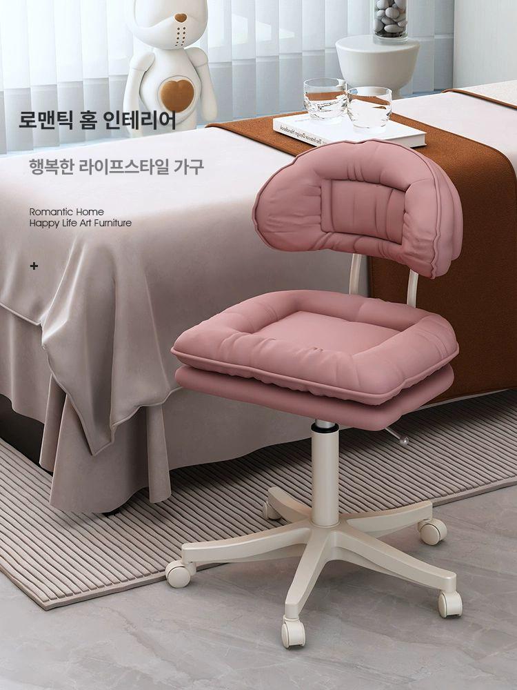 회전의자 미용실 등받이 쿠션 메이크업 화장대 휴대용 바퀴식 허리 지지 편안한 시술 보조 - 상세 이미지 3