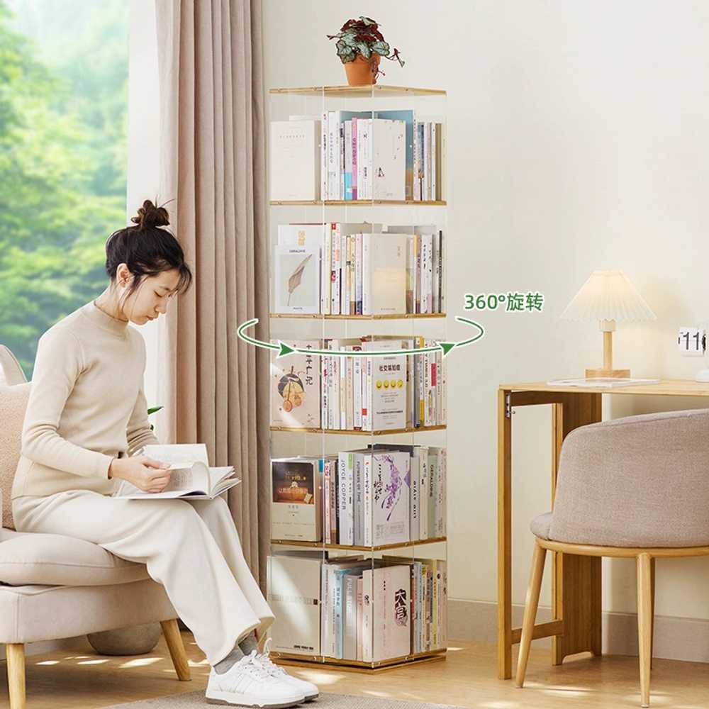 진열대 만화책 전면 ORT 정리함 아크릴책꽂이 거실 책장 서재 인테리어 회전책꽂이 - 상세 이미지 3