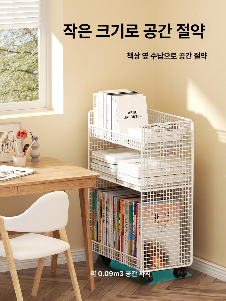 이동식 서랍형 바퀴 수납함 손잡이 틈새 책상정리 화이트 수납정리함 - 상세 이미지 2