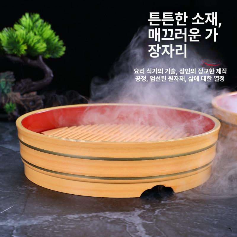 드라이아이스 회접시 사시미 플레이팅 식기 생선회 냉식 얼음 화산 모양 횟집 그릇 - 상세 이미지 5