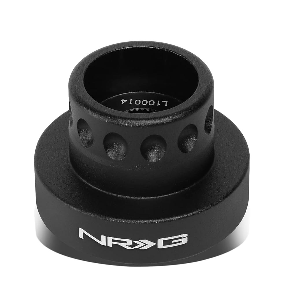 NRG 이노베이션스 스티어링 휠 레이스 쇼트 허브, 알루미늄 레이싱 허브 어댑터, 퀵 릴리스 컴팩트 스타일 94-02 혼다 어코드, 블랙, NRG-SRK-RL130H-BK와 호환 - 상품 이미지