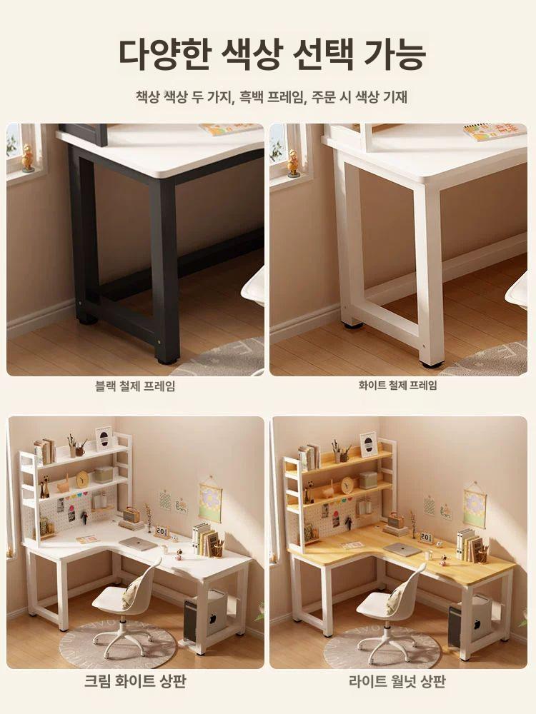 L자형 ㄱ책상 원목 데스크 왼쪽 컴퓨터 공부 사무실 좌측 나뭇결 기역자 코너형책상 - 상세 이미지 4