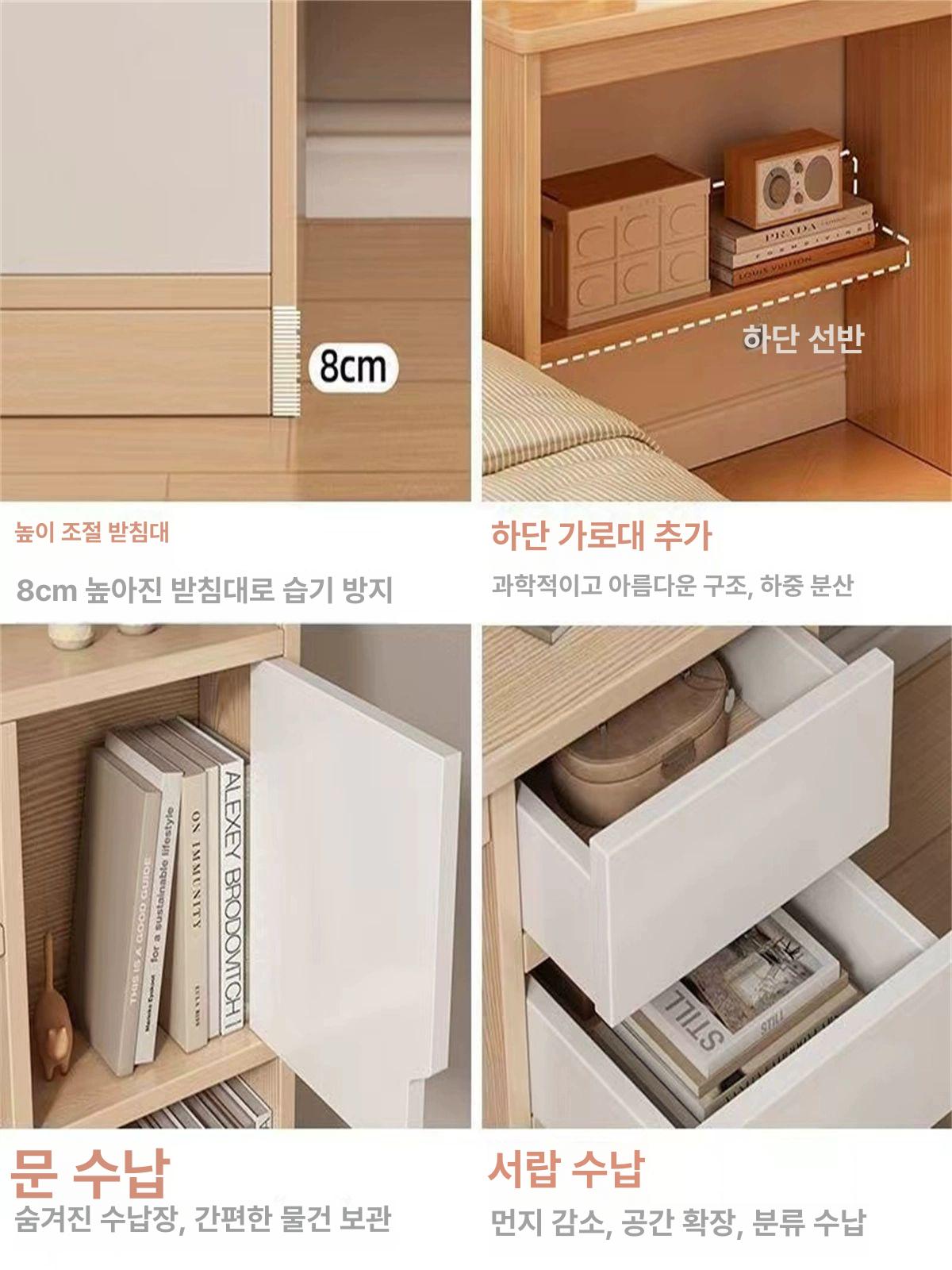 원목 컴퓨터책상 데스크 테이블 서랍형 수납형 학생 월넛 - 상세 이미지 2