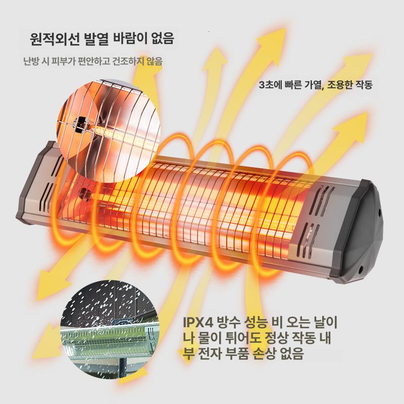 전기히터 벽걸이난로 벽걸이형 공업용 난방기 사무실 산업용 공장용 적외선히터 업소 - 상세 이미지 3