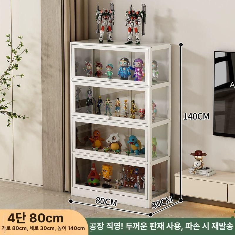 투명 아크릴피규어장식장 디스플레이 조명 전시함 쇼케이스 진열대 계단식 선반 - 상세 이미지 4