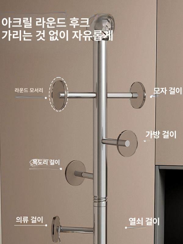 다용도 가방걸이 스탠드 거치대 이동식행거 수납 매장용 의류 진열 바퀴 모자걸이 - 상세 이미지 2
