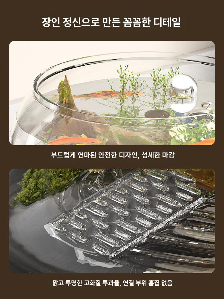 원형 어항 투명 플라스틱 용기 대형 물고기 베타 수조 둥근 원통 투명어항 거북이 구피 - 상세 이미지 4