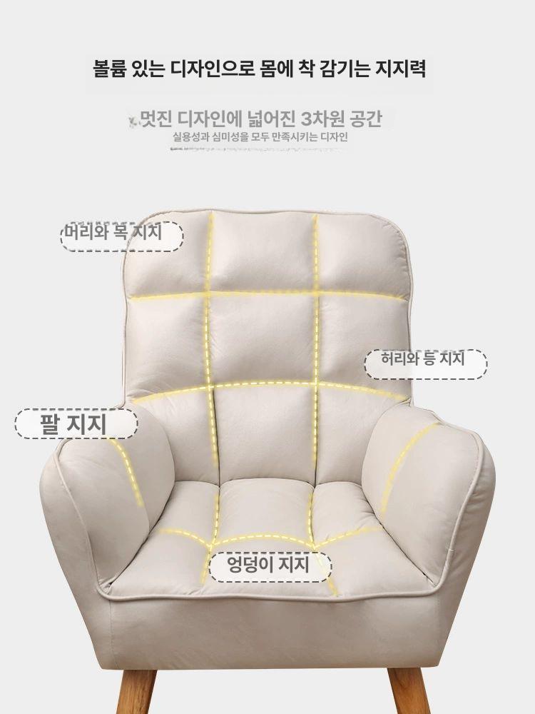 편안한 독서의자 안락 1인용 무중력 릴렉스 등받이 리클라이닝 원룸 수유의자 빈티지 - 상세 이미지 2