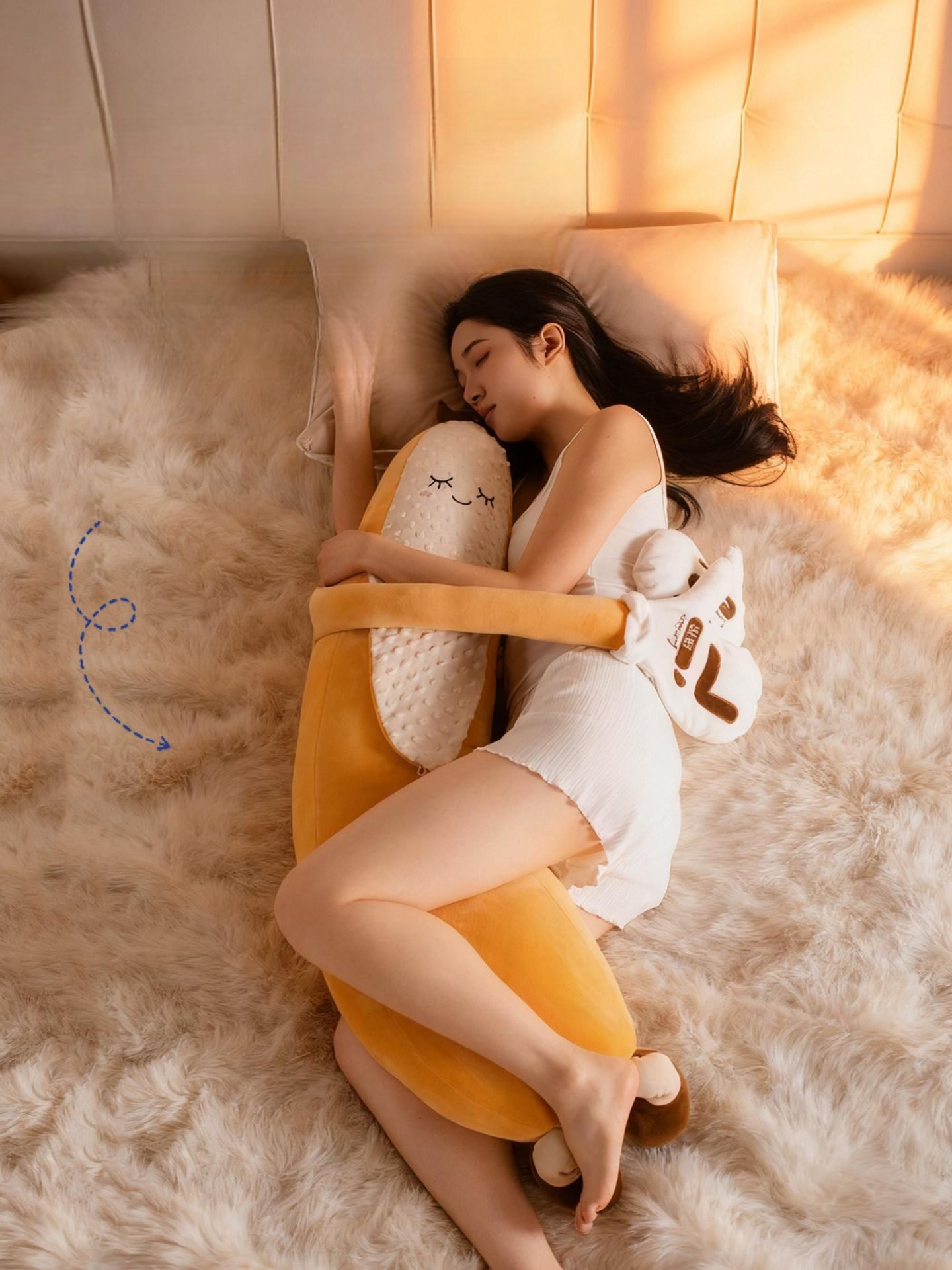 바나나 수면베개 대형 바디필로우 포옹쿠션 측면수면 숙면쿠션 성인 여성 선물 - 상품 이미지