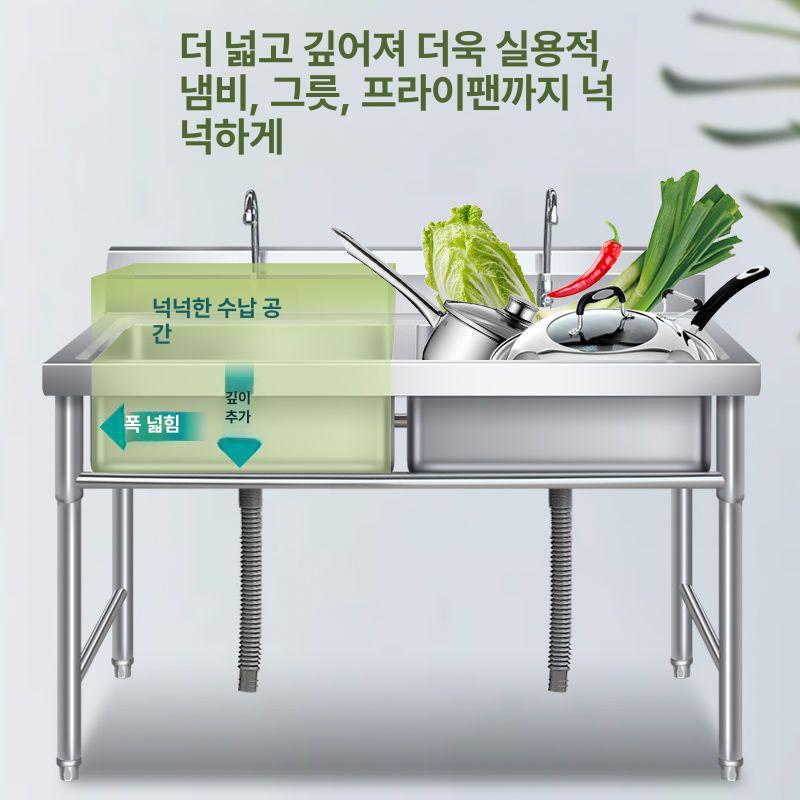 개수대 미니씽크대 스텐 주방 탕비실 씽크볼 야외 원룸 사무실 베란다 컴팩트 카페 - 상세 이미지 3