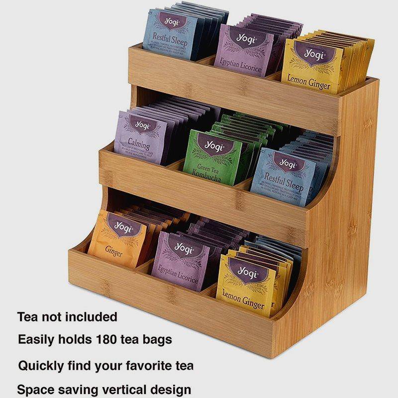 우드 정리함 다용도 탕비실 카페 수납함 휴게실 보관함 사무실 커피 티백 수납박스 - 상세 이미지 4