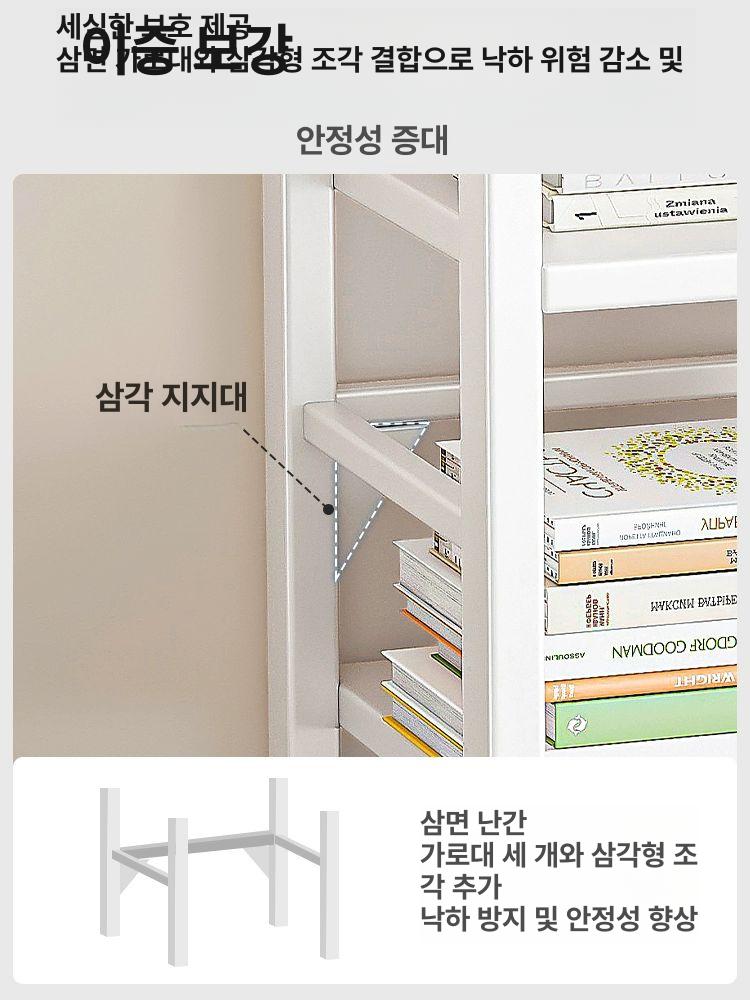 철제 책장 이동식 바퀴 수납선반 책상옆 정리 꽂이 멀티선반 - 상세 이미지 4