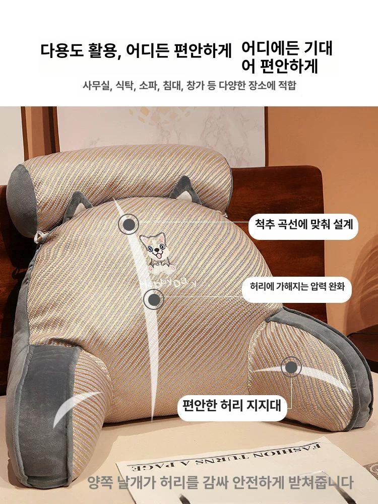 사계절 침대헤드 소파 대형쿠션 삼각등받이쿠션 침대쿠션 벨벳 소프트 푹신한 편안한 - 상세 이미지 4