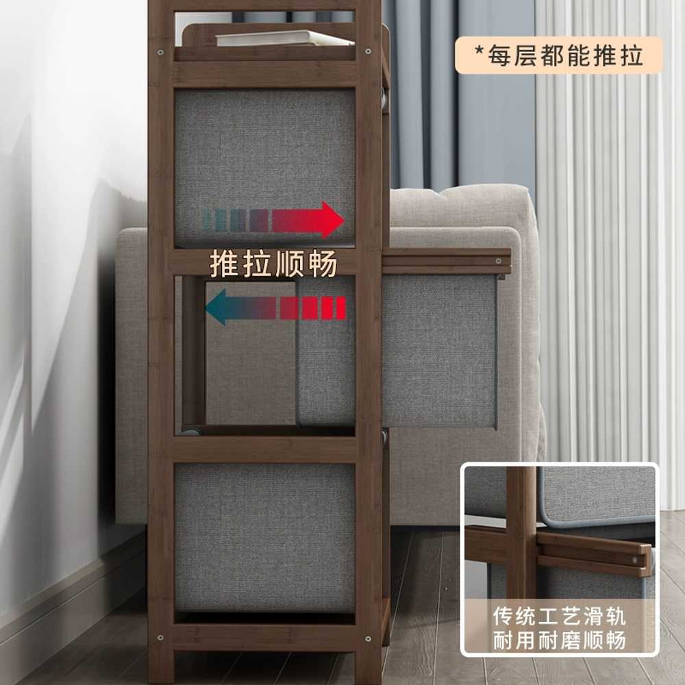패브릭 수납장 욕실 홈 페브릭 랙 바닥 스탠딩 가방 주방 수건 보관함 기숙사 위 거울 - 상세 이미지 4