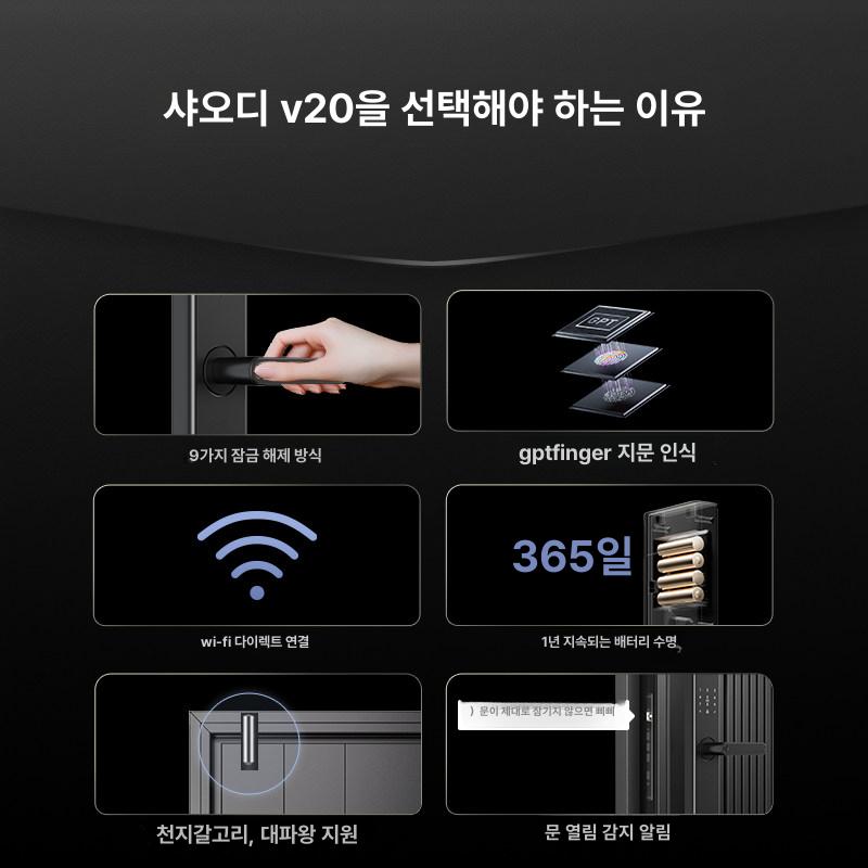 도어락 번호키 방수 현관 현관문 무타공 지문인식 번호키설치 방문 디지털도어락 즉시잠김 - 상세 이미지 3
