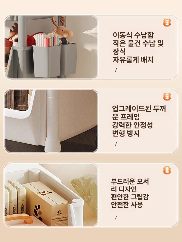 이동식 책꽂이 책장 정리함 간이 바퀴 테이블 회전 수납장 조립식 - 상세 이미지 5