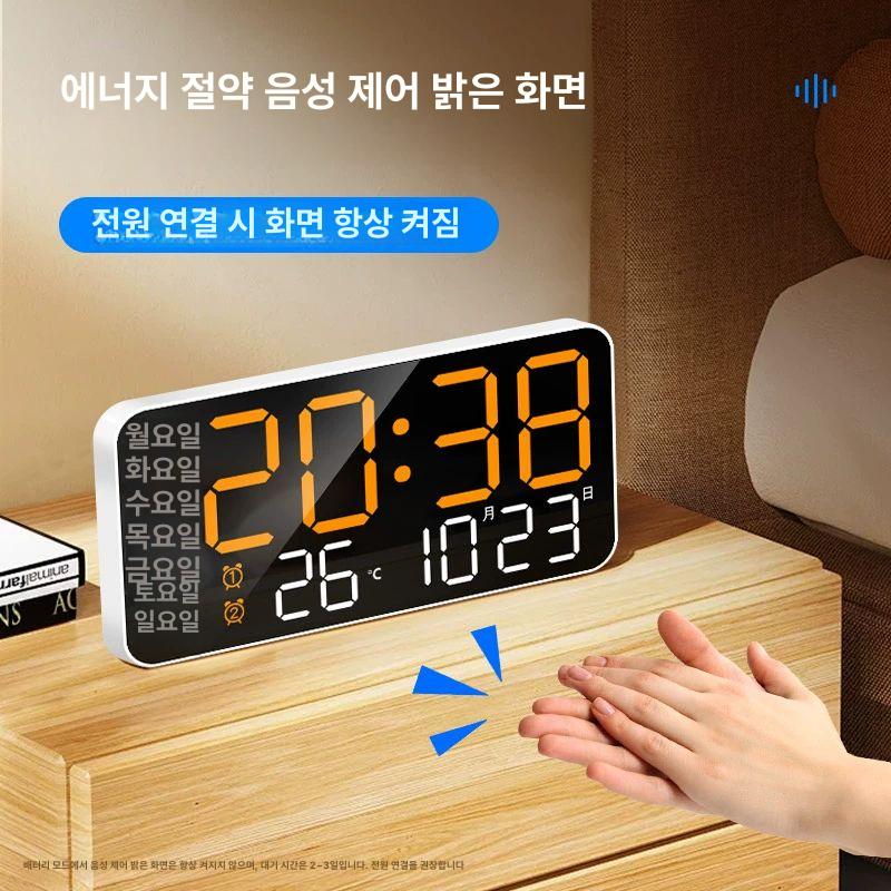 led 전자시계 사무실 개업 인테리어 온습도 전자벽시계 달력 벽걸이시계 선물 캘린더 - 상세 이미지 4
