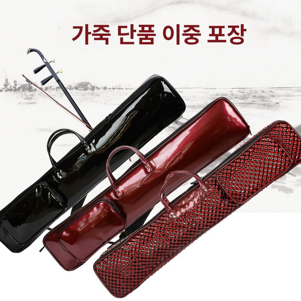 해금 케이스 가방 전통악기 뉴버건디 입문용 수납함 스크럽 이동 습도계 숄더 얼후 와인레드 뉴버건디 1행주 증정 - 상품 이미지