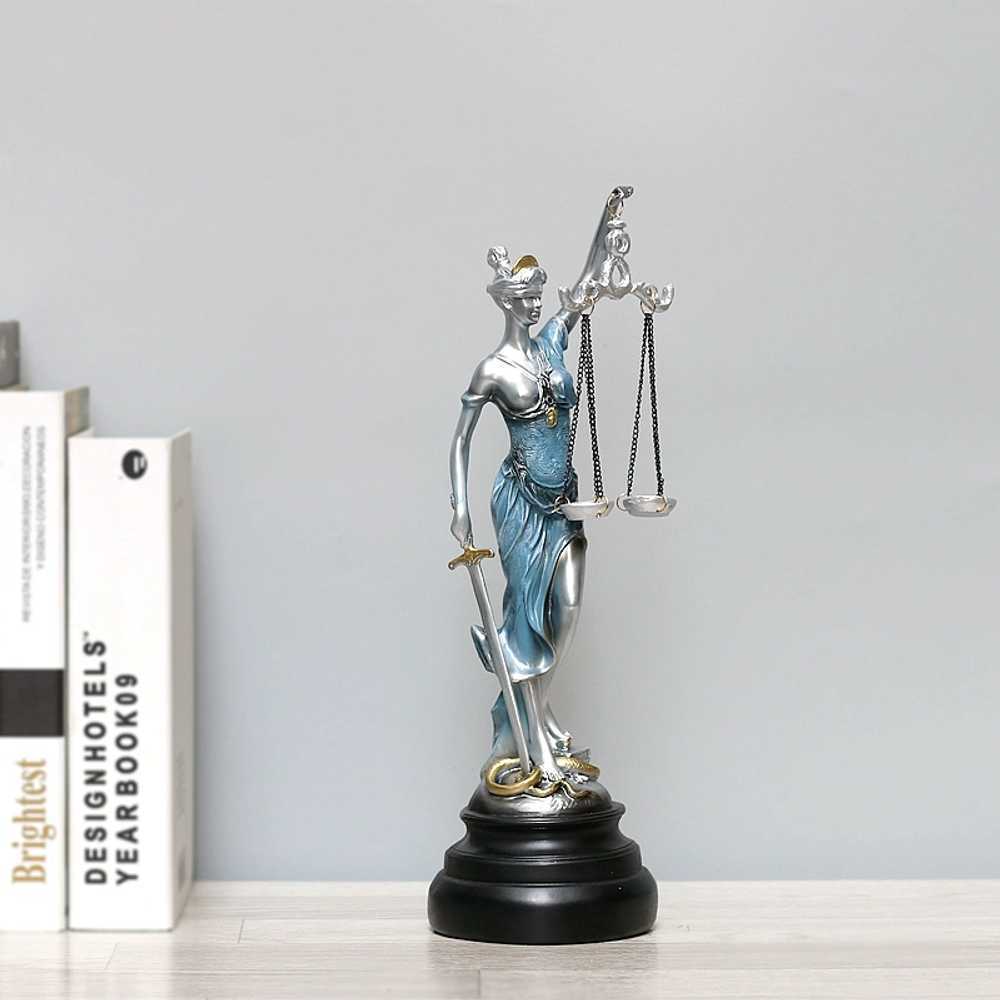 변호사 정의의여신상 개업선물 서재 로펌 빈티지 장식품 소품 저울 조각상 - 상세 이미지 2
