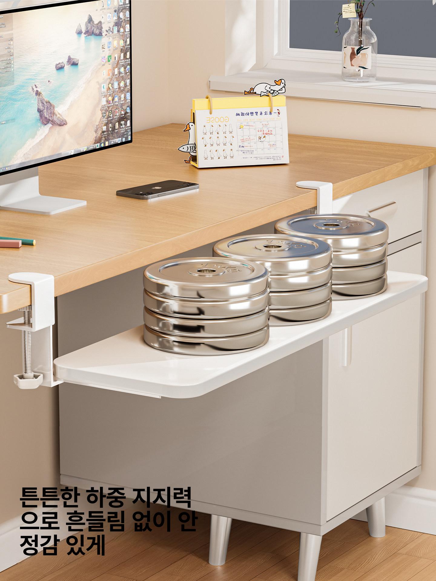 책상밑 팔받침 마우스패드 마우스거치대 슬라이드 연장 클램프 손목받침대 설치형 - 상세 이미지 2