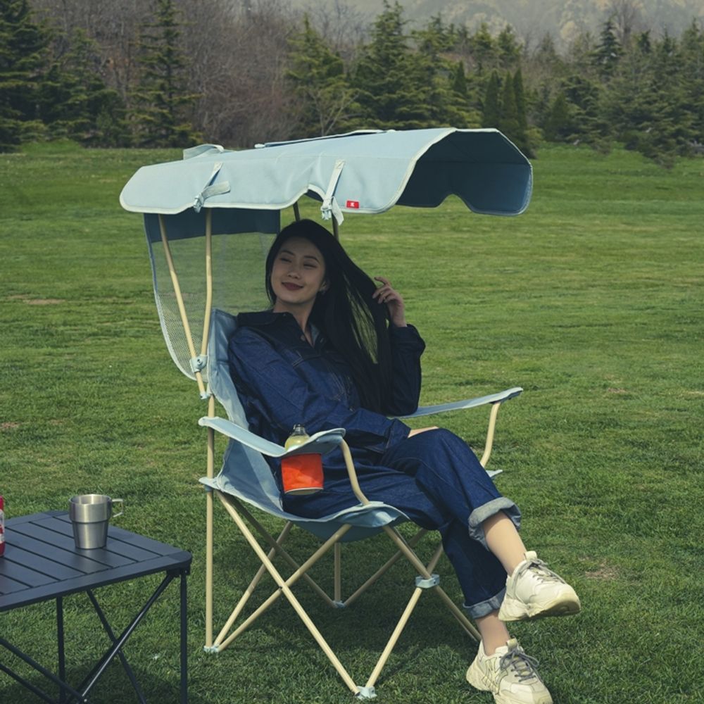 썬가드 캠핑의자 햇빛 캠핑용 낚시용 그늘막체어 감성 덮개 해변 접이식의자 등산 - 상세 이미지 2