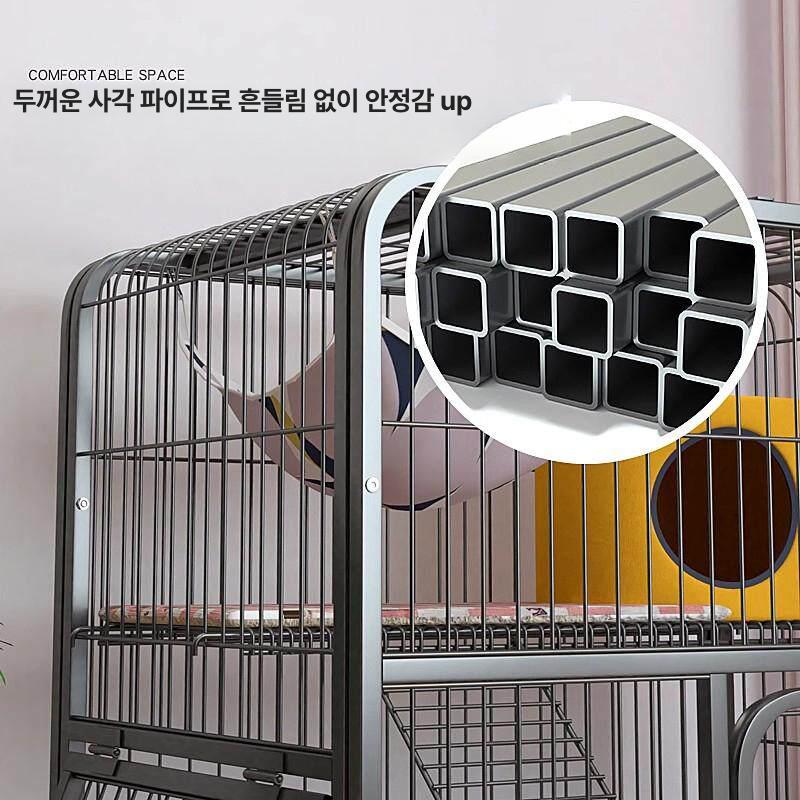 철제 하우스 격리장 울타리 캣빌라 펜스 보호장 고양이케이지 철장 기본 고양이집 - 상세 이미지 2