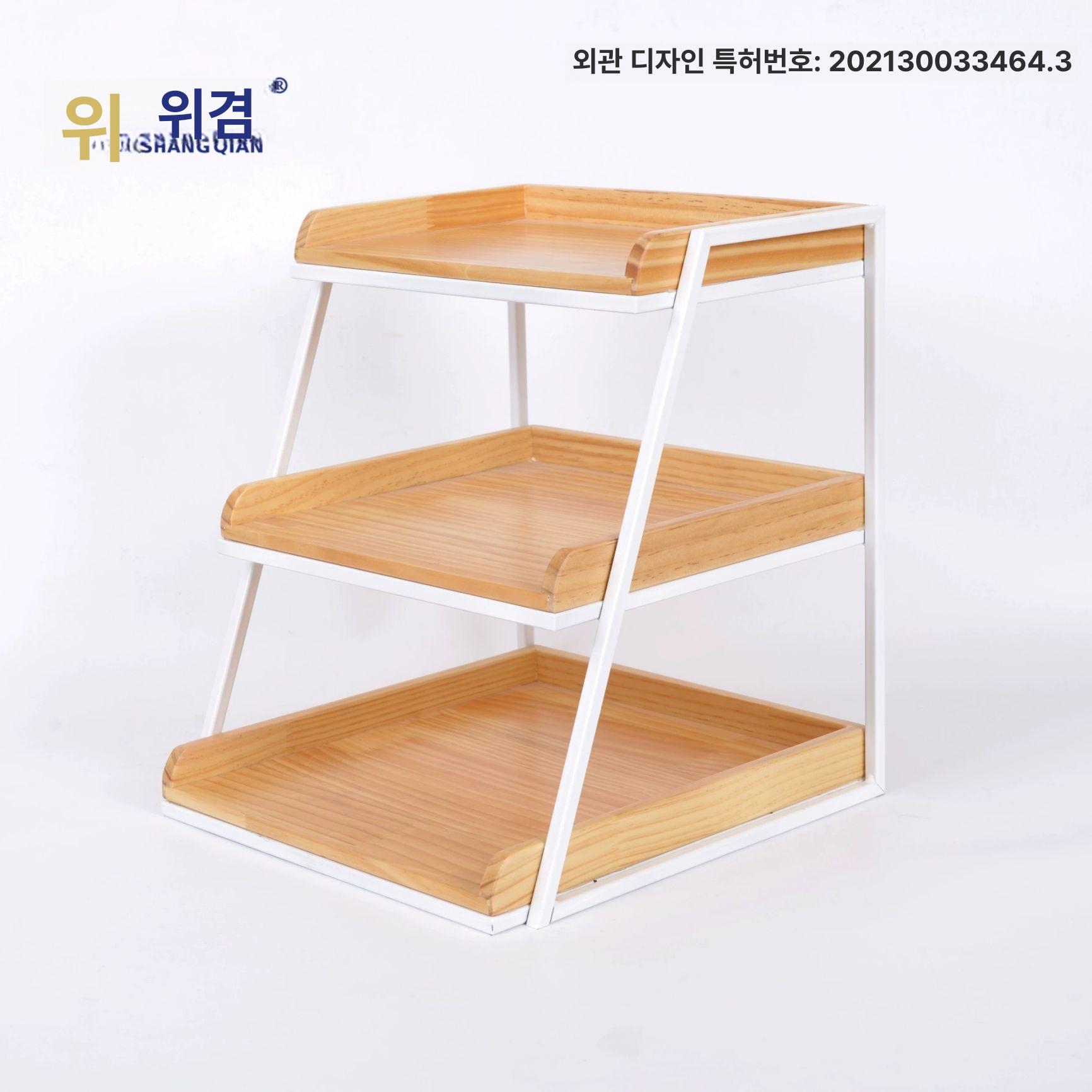 원목 계단식 베이커리 진열대 3단 선반 빵 디저트 철제 분해식 가게 매장 전시 받침대 - 상세 이미지 5