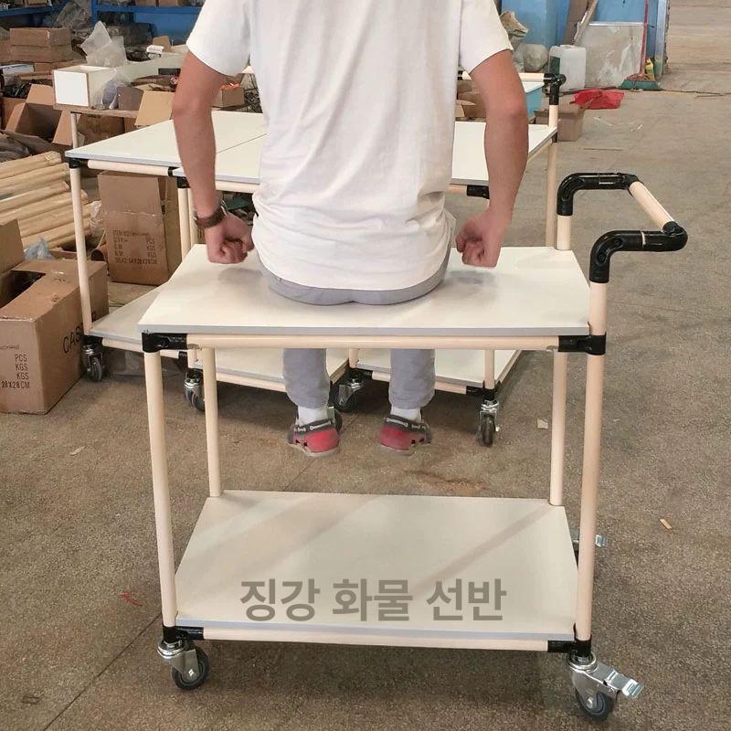 업소용 서빙카트 고급 주방 선반 배식카 원목 스테인레스 중형그레이카트 와인 고기집 음식 - 상세 이미지 5