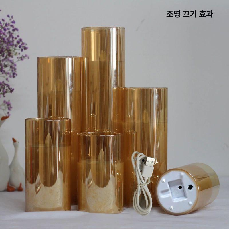 LED 촛불 충전식 파티 램프 빛 웨딩 깜박이는 무드등 전자 불꽃없는 결혼식 제어 데코 - 상세 이미지 3