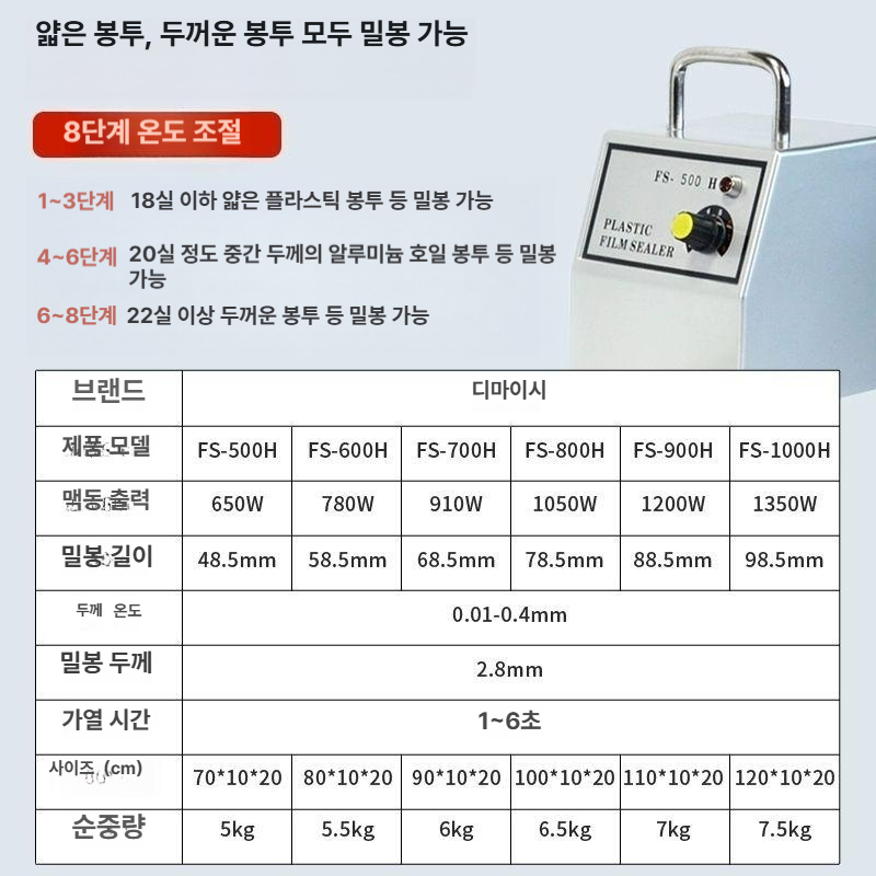 진공포장기 자동 밀봉 열수축 가정용 비닐 실링 컴팩트 포장기 식품 의류 - 상세 이미지 5