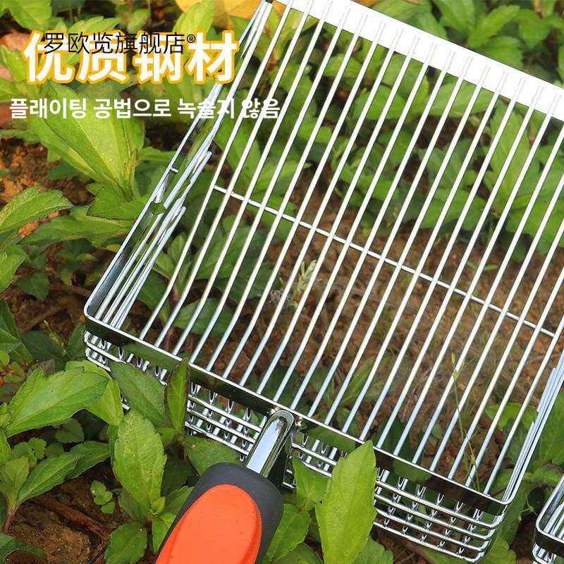 돌고르는삽 채반 농장 고르는 구멍삽 소형 자갈 삼태기 돌고르는 손잡이 메쉬 돌 체망 농사 - 상세 이미지 2