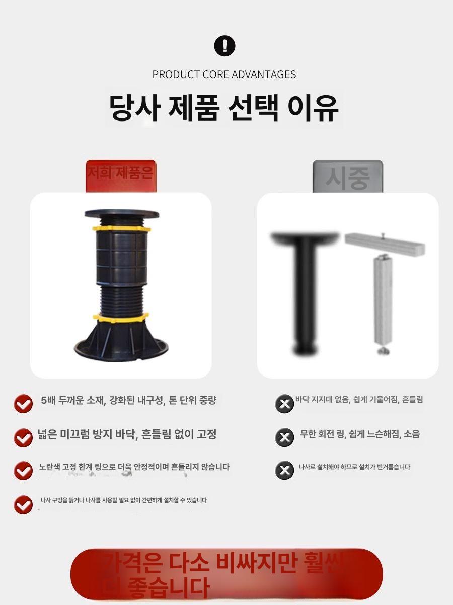 침대 프레임 지지대 고하중 교체 보강 깔판 내하중 원룸 높이조절 가능 받침대 슬랫 고정 - 상세 이미지 2