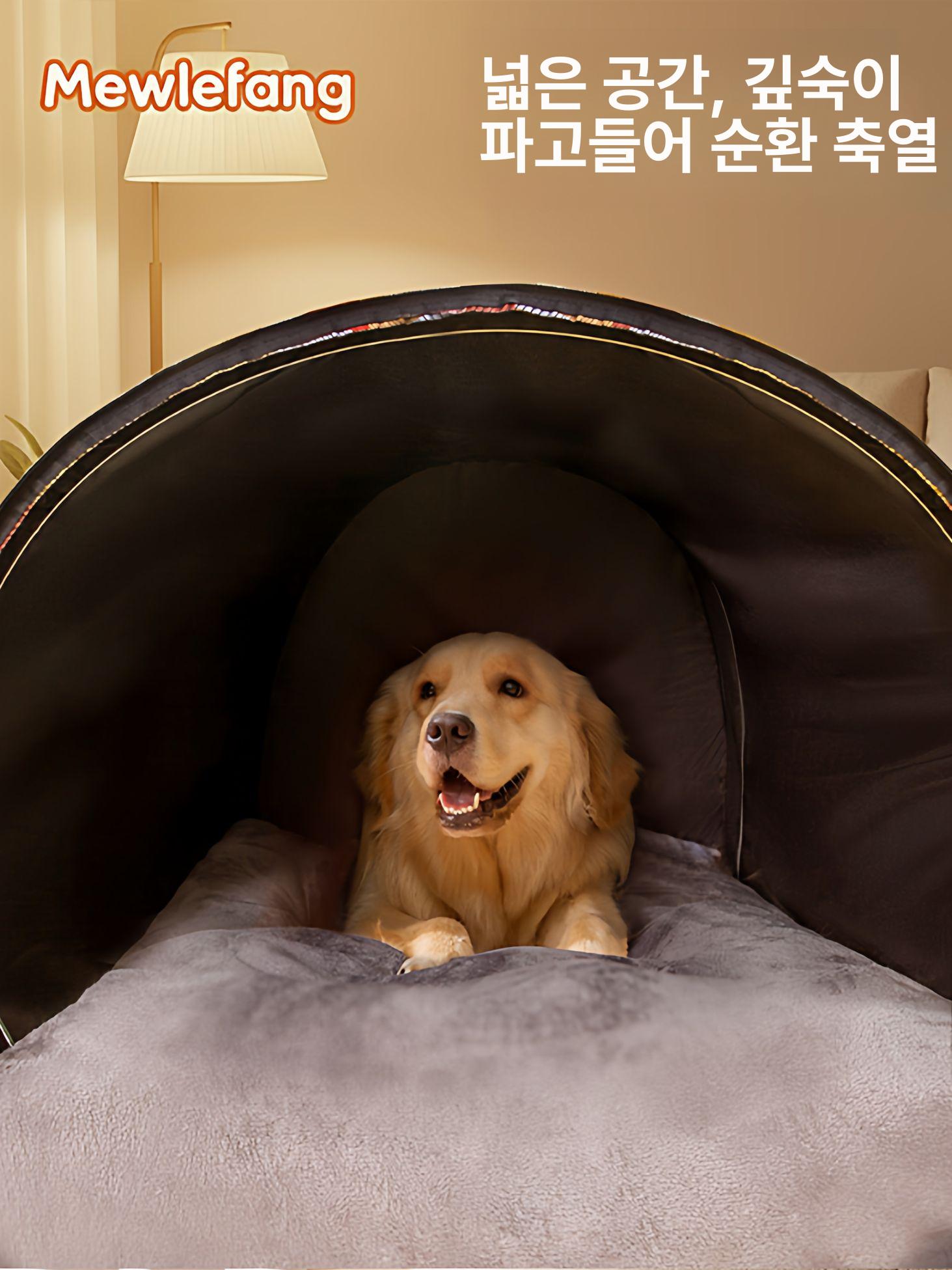 초대형 애견하우스 보온 강아지 숨숨집 동굴 야외개집 겨울용 특대형 견사 - 상세 이미지 2