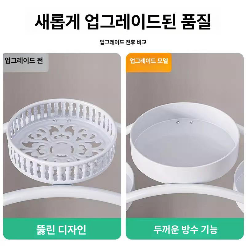 거실화분정리대 꽃 인테리어 발코니 받침대 베란다 실내 골드 거실 식물 화이트 스탠드 랙 - 상세 이미지 3