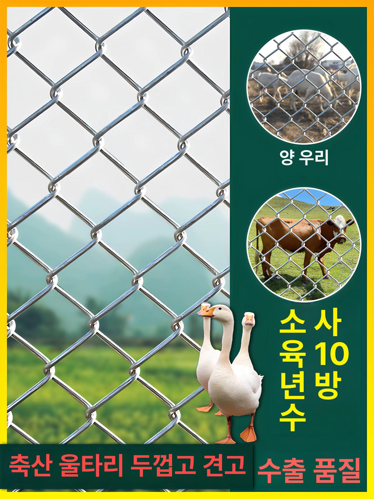 울타리망 아연능형망 철조 경계용 높이 휀스 방범 철망 농장 길이 닭망 메쉬 아연망 - 상세 이미지 3