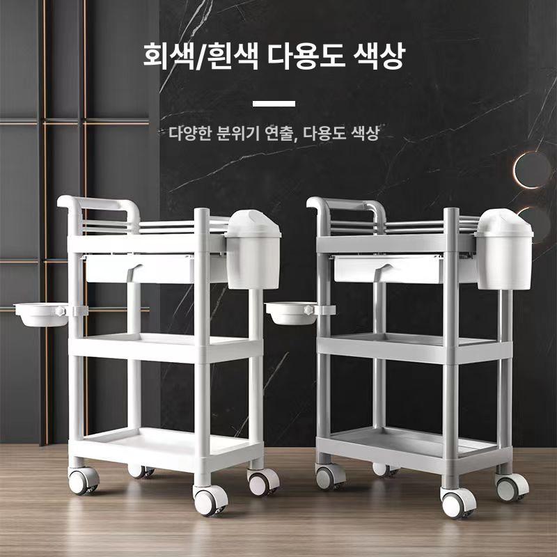 피부관리실 트롤리 이동식 살롱 뷰티 왜건 미용카트 에스테틱 랙 수납 바퀴 다용도 - 상세 이미지 2