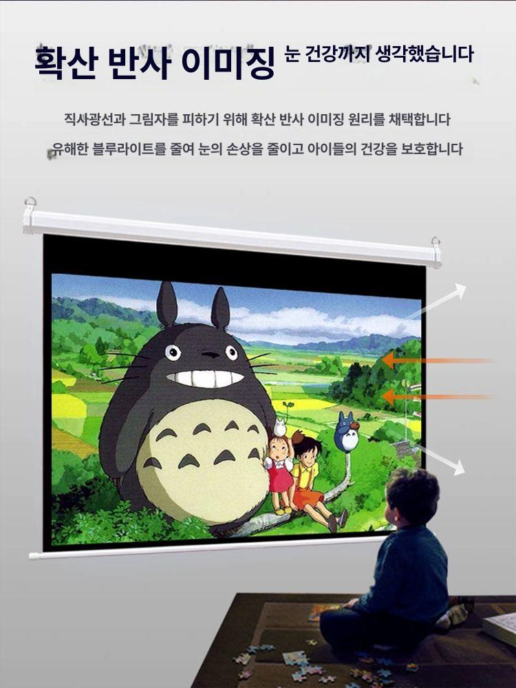 전동 스크린 롤스크린 대형 회의실 자동 구리 코어 영화 도어 무선 암막 셔터 빔프로젝터 - 상세 이미지 5