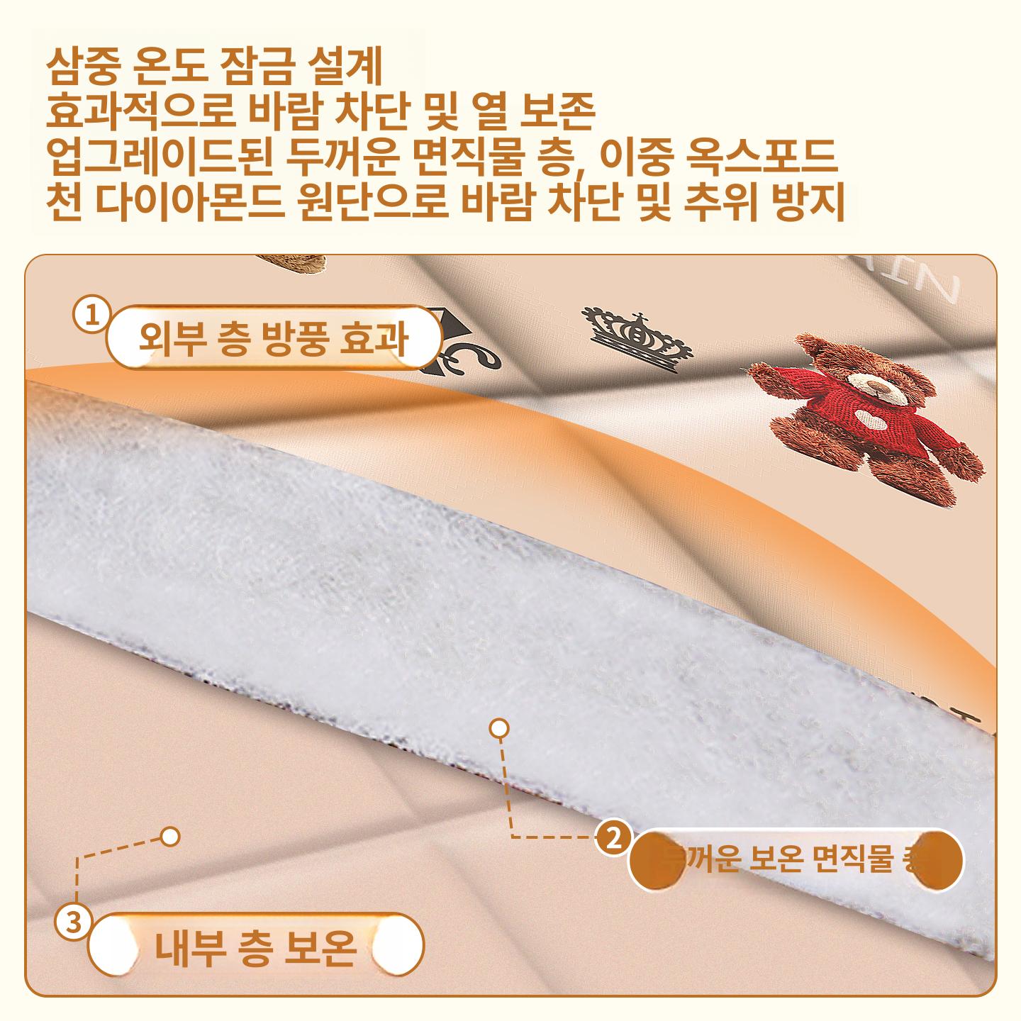 겨울 단열커튼 중문 외풍차단 바람막이커튼 안방 패딩커튼 보온커튼 침실 고밀도 - 상세 이미지 3