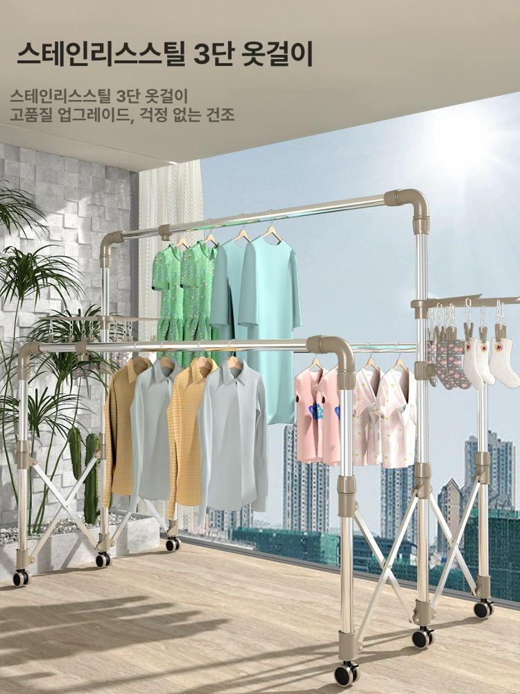 대형 이불 건조대 접이식 튼튼한 특대형 확장형 수건 이동식 빨래건조대 이불건조대 빨래 - 상세 이미지 3