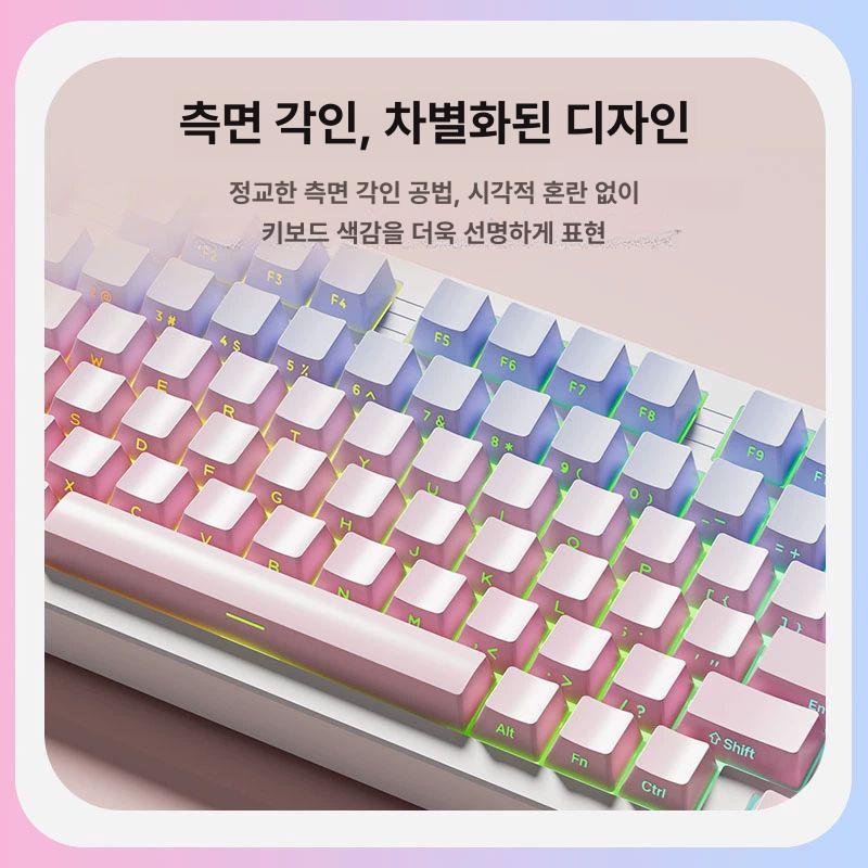 기계식 유선 키보드 마우스 세트 저소음 그레이축 컴퓨터 게이밍 사무용 이미지 6