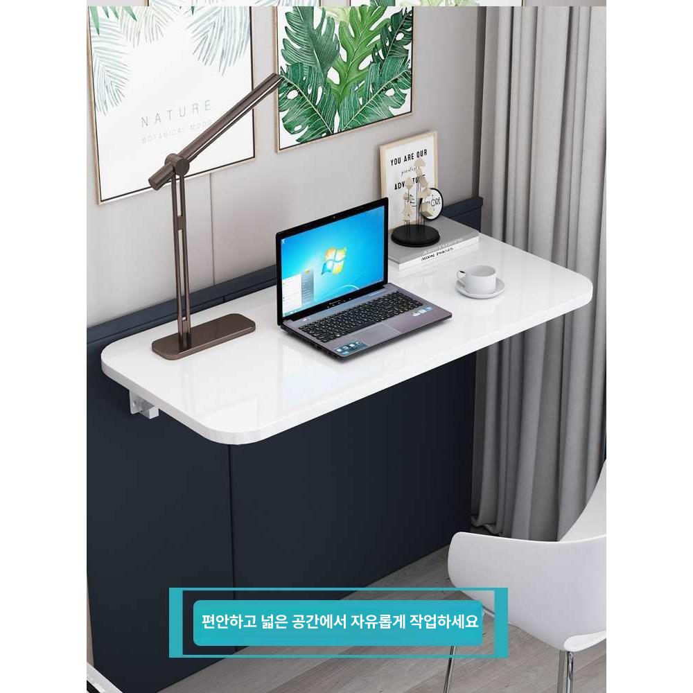 접이식 폴딩테이블 탁자 카페 보조 공간활용 벽테이블 벽선반 수납 높이 작업대 - 상세 이미지 2