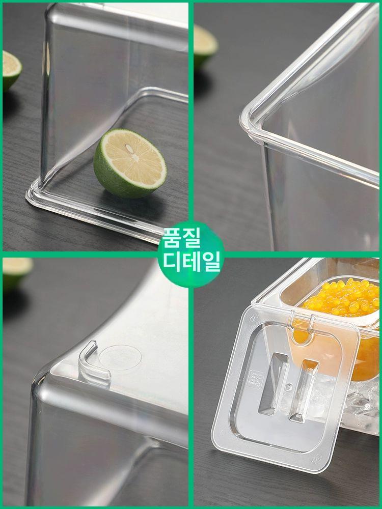 보관용 업소용반찬통 식당 보관통 뚜껑 사각 뷔페 대형 식재료 셀프바 백반집 바트 단무지 - 상세 이미지 5