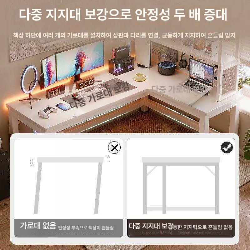 코너형 ㄱ자테이블 공간활용 오피스 코너책상 기역자 사무용 학생용책상 공부방 - 상세 이미지 3