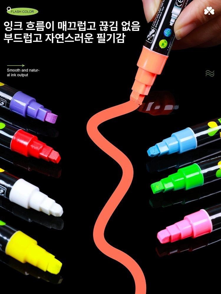블랙보드 유리 꾸미기 컬러 플래쉬 페인트 보드마카 - 상세 이미지 4