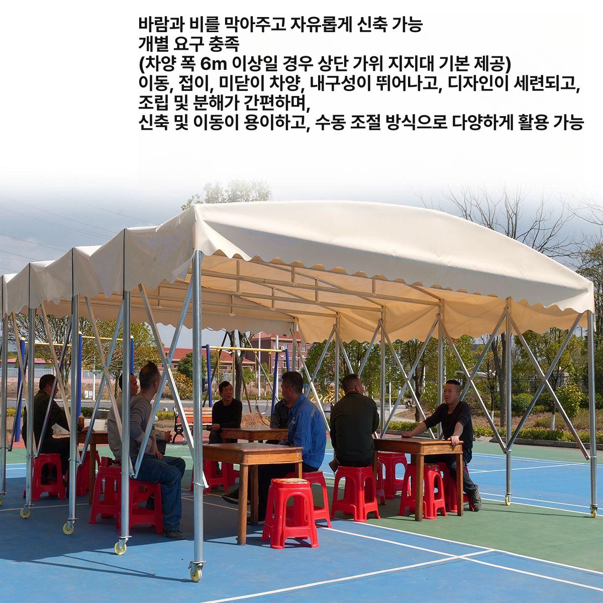 접이식 자바라 대형 천막 포장마차 캐노피천막 야외 주차장 행사장 대형천막 이동식 녹색 - 상세 이미지 4