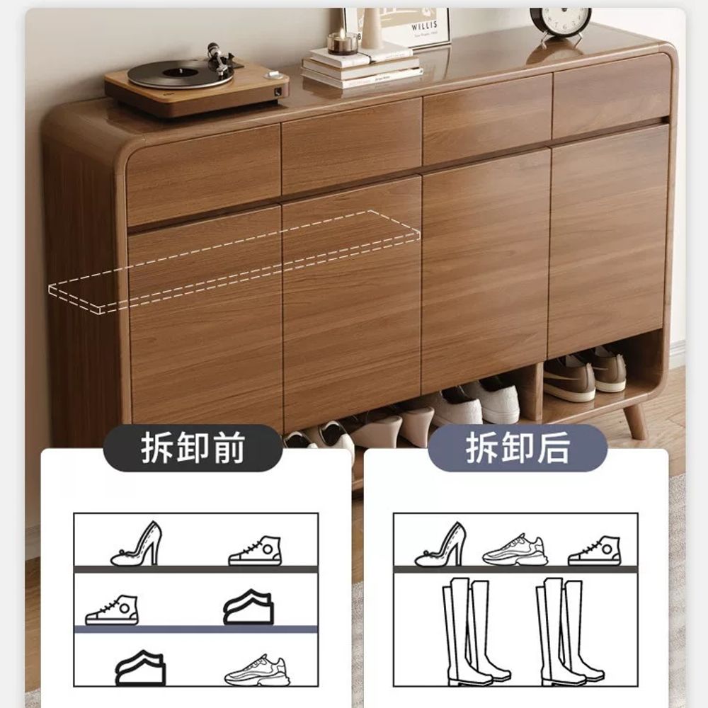 우드 아파트신발장 베란다 스토리지 수납장 현관입구 인테리어 캐비닛 - 상세 이미지 4