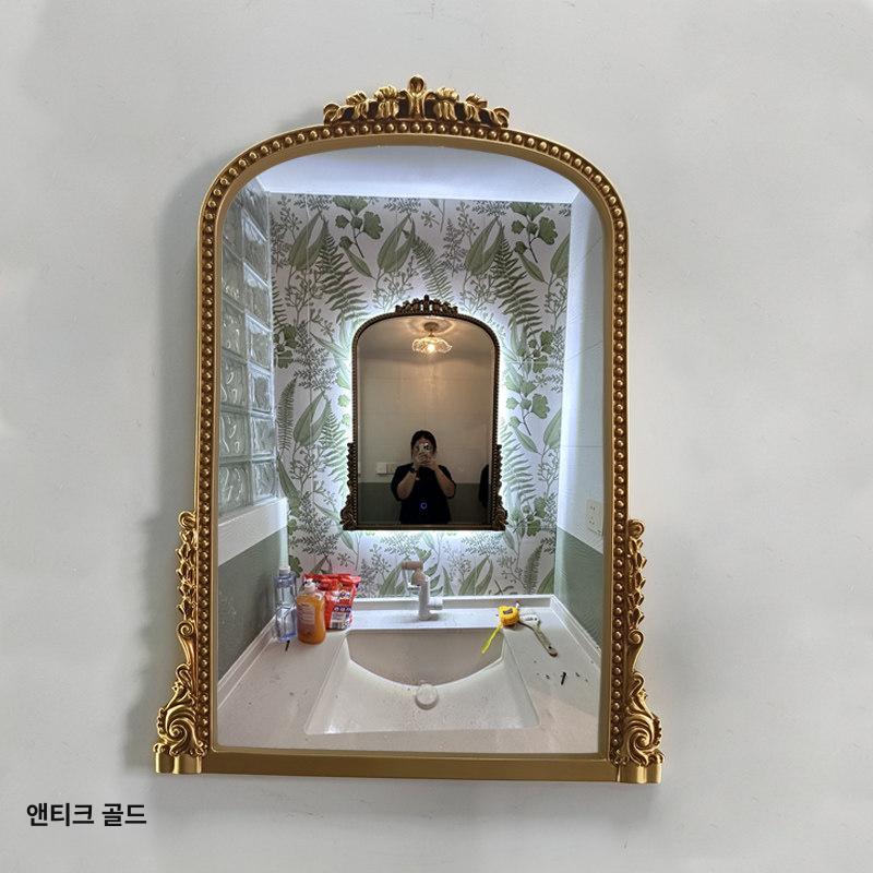 벽걸이 벽거울 리본 아치형 앤틱 빈티지거울 카페 엔틱 - 상품 이미지
